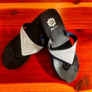 Yellow Box sandals, Size 10, Like new.